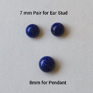 Lapis Cabochon For Ear Stud and Pendant