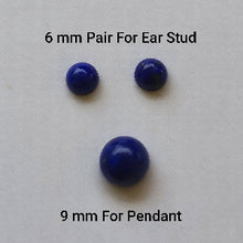 Load image into Gallery viewer, Lapis Cabochon For Ear Stud And Pendant
