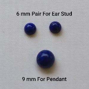 Lapis Cabochon For Ear Stud And Pendant