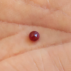 Natural Ruby Rose Cut - Unheated Untreated 4.2 mm Round