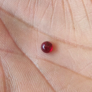 Natural Ruby Cabochon - Unheated Untreated 4.3 mm Round