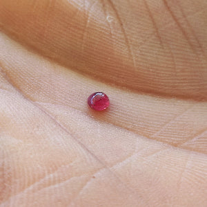 Natural Ruby Cabochon - Unheated Untreated 3.5 mm Round