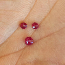 Load image into Gallery viewer, Natural Ruby Rose Cut Natural - Unheated Untreated 3.4 mm Pair &amp; 4.3 mm Round