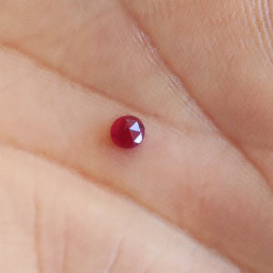 Natural Ruby Rose Cut - Unheated Untreated 3mm Round