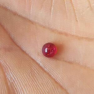 Natural Ruby Cabochon - Unheated Untreated 4.5 mm Round