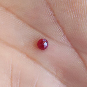 Natural Ruby Rose Cut - Unheated Untreated 3mm Round