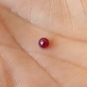 Natural Ruby Rose Cut - Unheated Untreated 3.5 mm Round
