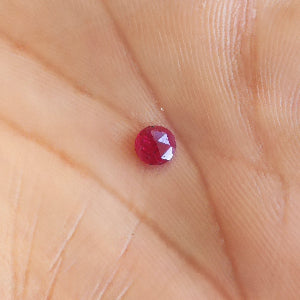 Natural Ruby Rose Cut Natural - Unheated Untreated 4.8 mm Round