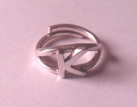 Name Initial Alphabet Ring - Silver 92.5