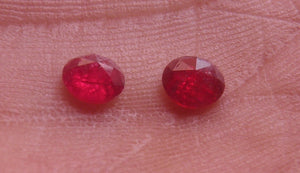 Ruby Rose Cut Natural (Unheated) 2 piece weighs 0.92 ct.