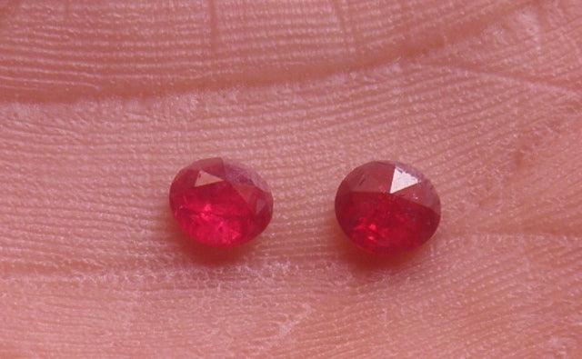 Ruby Rose Cut Natural (Unheated) 2 piece weighs 0.92 ct.